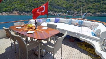 2 kabinli Bodrum mavi yolculuk teknesi Gulet Zorbaş