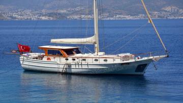 2 kabinli Bodrum mavi yolculuk teknesi Gulet Zorbaş