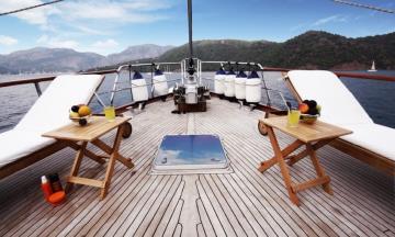3 cabins Gocek blue cruise boat Gulet Wood
