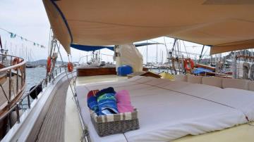 6 kabinli Bodrum mavi yolculuk teknesi Gulet Bibi Ayşegül