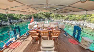 3 cabins Fethiye blue cruise boat Gulet Frz Rota