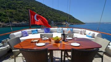 2 cabins Bodrum blue cruise boat Gulet Zorbaş